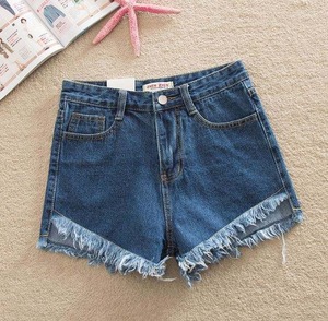 Nouveauté femmes filles poches Denim pantalons courts Shorts mode été bord brut non tranchant fermeture éclair jean Shorts décontracté - Product Image 3