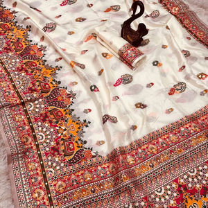 Dream Wedding Look Kanchipuram Silk Saree Party Wear Indian Wedding Latest Designer Banarasi Cotton Silk Saree with Blouse Woman - Product Image 1