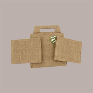 10 Uds. Bolsas de yute Natural para exteriores 500/750ml portabotellas 24,5 + 17xH23.5/31 cm para compras de cerveza - Product Image 3