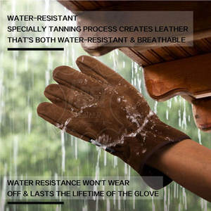 Guantes de Trabajo de Cuero Antideslizantes para Seguridad, Guantes de Trabajo de Protección de la Mejor Calidad, Resistentes al Desgaste - Product Image 4