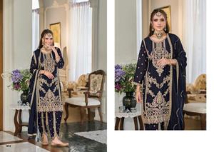 El último Chinon pesado con trabajo de bordado Kurti y pantalón de Chinon pesado con trabajo de bordado Dupatta - Product Image 4