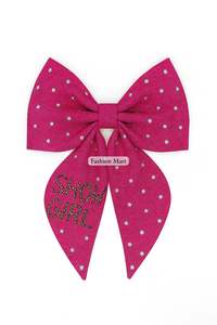 Fashion Crystal Studded <b>Big</b> Hair <b>Bow</b> Handmade SHOW GIRL Design for Cheer Dance or Event Wear - Product Image 3
