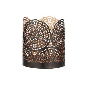 Elegant Floral Metal Cut Iron Cylindrical Handmade Votive <b>Lanterns</b> <b>Candle</b> Holders Stylish Home Christmas Wedding Events - Product Image 1