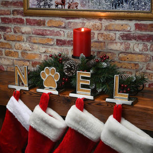 Noel Design support de bas couleur or ornements décoratifs de fête debout parfait pour la décoration de Noël et de vacances à la maison - Product Image 2