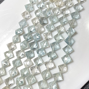 Perles de pierres précieuses aigue-marine multicolores de haute qualité en forme de cerf-volant à facettes Briolette pierre naturelle en gros - Product Image 6