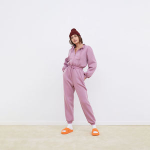 Chándal de lana de algodón transpirable de alta calidad para mujer, conjunto de chándal de gran tamaño de dos piezas con logotipo personalizado para mujer, para invierno - Product Image 5