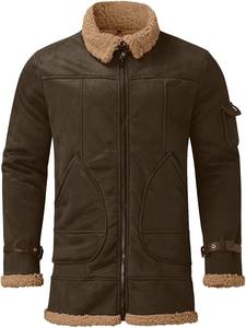Mens Cow Skin Lined Canvas Winter Warm Fur <b>Collar</b> Cuffs Stylish Bomber <b>Jacket</b> Front Customizable - Product Image 4