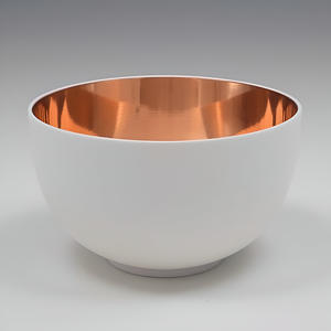 Elegante cuenco de hierro blanco de 12 pulgadas, placa decorativa de cobre brillante con acento minimalista ecológico para el hogar, MOQ 100 Uds. - Product Image 4