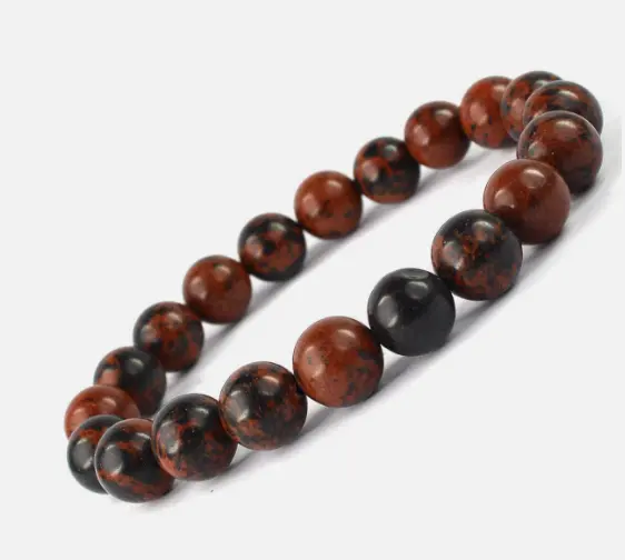 Best Quality Hot Sale Natural Mahogany Obsidian Round Beads Healing Gemstone Loose Beads Bracelet For Women and Men