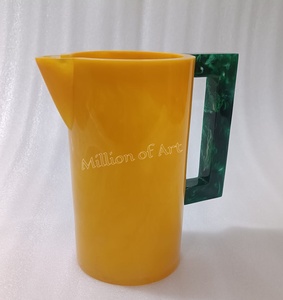 Jarra de agua ecológica de resina azul gris de estilo moderno para beber jugo, café, té helado, hogar, restaurante, comedor, Vasos - Product Image 4