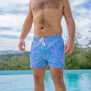 Usine directe 100% coton hommes été Shorts de plage Anti-rides décontracté impression femmes Shorts de plage taille élastique solide teint - Product Image 1