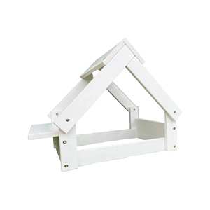 Cuccia per Cani da Interno Well Home, Struttura in Legno Bianco con Pratico Porta Ciotola, Gabbia per Animali - Product Image 1