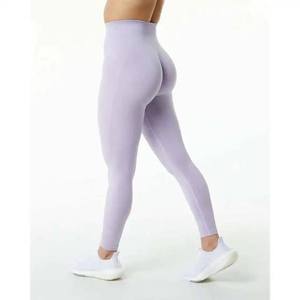 Ropa OEM transpirable personalizada Spandex Nylon Fitness mujer cintura alta gimnasio Leggings pantalones de Yoga para mujer Color sólido Legging 2025 - Product Image 2
