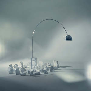 Lampe sur pied LED Arco K édition limitée, design minimaliste, corps en fer chromé, base E27, tissu, bois, métal, pour hôtel, chambre, bureau - Product Image 2