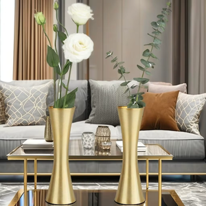 Florero de Metal Moderno para Piso, Centro de Mesa Decorativo Alto para Sala de Estar, Vestíbulo de Hotel, Oficina, Decoración de Eventos de Boda, Premium - Product Image 1