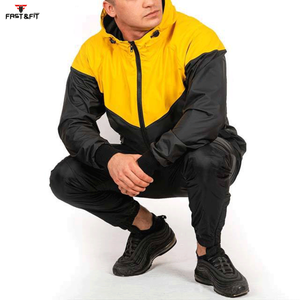 Veste coupe-vent respirante de couleur unie, nouveau design, veste de sport imperméable, veste de pluie en toile, col montant pour homme - Product Image 5