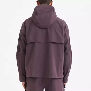2025 Logo personnalisé hommes décontracté hiver pull veste imperméable demi-fermeture éclair coupe-vent avec grande poche avant - Product Image 4