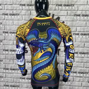 Hot Sale MMA Rash Guard Comfortable Mixed Martial Arts Wear Custom Made in Pakistan Latest Side Panel Mesh Panel Rash Guards - Product Image 3