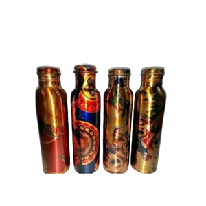 Handmade Copper <b>Bottle</b> for Fitness Highest Quality <b>Metal</b> Multicolor Finish 500ml Capacity Pure <b>Metal</b> Multicolor Finishing - Product Image 5