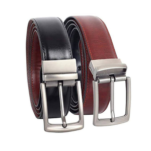 Classique boucle ardillon hommes robe décontracté tous les jours véritable ceinture en cuir végétal haute qualité Double côtés ceintures rotatives - Product Image 6