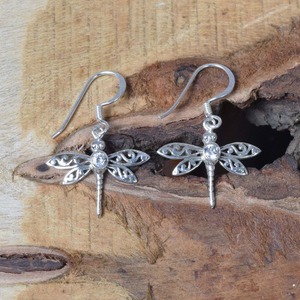 ต่างหูห้อยพลอยบุษราคัมสีขาว925สีเงินแท้ต่างหูสำหรับปาร์ตี้ต่างหูแบบห้อยสำหรับเด็กผู้หญิง - Product Image 4