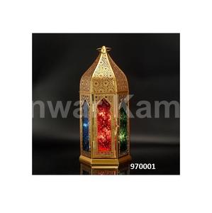 สต็อกหรูหราราราคาถูกมากราคาขายส่งโมร็อกโกโบราณโลหะสีเขียวโคมไฟแก้วทีไลท์ - Product Image 3