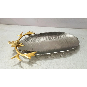 Bandeja de metal de aluminio con acento de pájaro, vajilla de diseño único, bandeja para servir, Dulces, galletas, servidor, bandeja para la mejor venta - Product Image 1