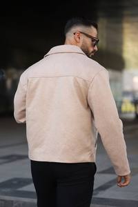 เสื้อโค้ทกันหนาวผู้ชายสีกากีแบบซิป แขนยาว คอปกผ้าลูกฟูก กันน้ำ สไตล์สตรีทแวร์ บุด้วยขนห่านสีเทา 80% โพลีเอสเตอร์ 20% - Product Image 2