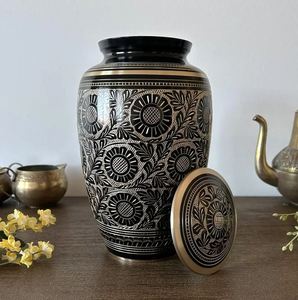 โกศเคลือบเคลือบเคลือบด้วยเม็ดเพชรสำหรับใส่เถ้ากระดูกสไตล์โบราณและทางศาสนาสำหรับผู้ใหญ่ - Product Image 1