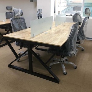 Mesa Minimalista de 4 Plazas, 120x240cm, Madera de Caucho con Patas de Hierro en Forma de K, Requiere Ensamblaje, BNV68050 - Product Image 6
