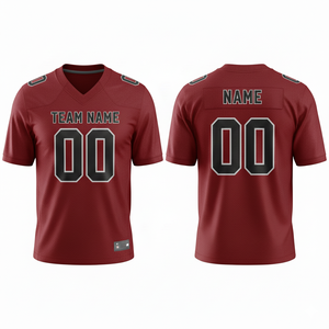 เสื้ออเมริกันฟุตบอลผู้ชายแบบกำหนดเอง ผ้าโพลีเอสเตอร์ 100% ระบายอากาศได้ดี ชุดกีฬาไซส์ใหญ่ แขนสั้น ชุดทีมแบบส่วนตัว - Product Image 4