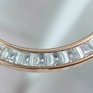 Anillo de Bisel para Reloj de Acero Inoxidable Hecho a Mano en Oro Rosa para EXPORTACIÓN, Piedras de Corte Baguette Transparentes de Alta Calidad, 40 mm, Reloj Elegante - Product Image 5