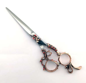 Ciseaux Dragon Ciseaux de coupe de cheveux dorés manche décalé vis ciseaux de salon de coiffure coupe de cheveux en acier inoxydable - Product Image 4