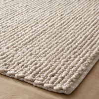 Hochwertiger Großer Naturfarbener Chunky Cotton Loop Pile Moderner Handgewebter Teppich für Gebet, Übung und Außenbereich