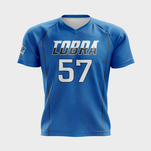 Uniforme de crosse à col en V de conception unique Vêtements de sport d'équipe vierges à demi-manches de haute qualité - Product Image 1