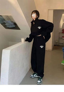 Conjunto de sudadera y pantalones con forro polar para mujer, conjunto informal de 2 piezas para correr y deportes a la moda, novedad de Otoño/Invierno 2025 - Product Image 2
