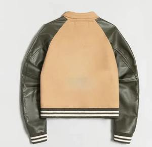 Vigor personalizado de los hombres de invierno Stand con capucha béisbol Letterman diseño High Street lana fina Varsity chaqueta Chenille bordado - Product Image 5