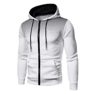 Chaqueta informal de Otoño Invierno para hombre Sudadera con capucha y cremallera completa con bolsillo 100% algodón bordado estampado suéter ropa deportiva - Product Image 5
