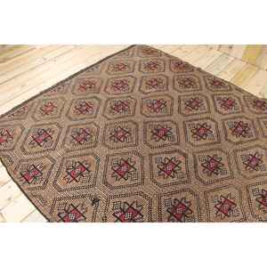 พรมขนาด 6.1x9.7 ฟุต, พรมวินเทจตุรกี, พรมขนสัตว์เปอร์เซียสีน้ำตาล - Product Image 4