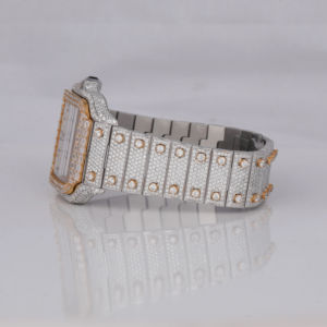 Montre en verre faite à la main de haute qualité Hip Hop VVS Moissanite de luxe personnalisée de haute qualité diamant carré 25mm plein diamant pour Moissanite - Product Image 5