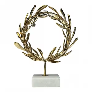 Diseño de hoja de metal Artículo decorativo Base de mármol Hotel Sala de estar Árbol Decoración Proveedor al por mayor Venta caliente - Product Image 1