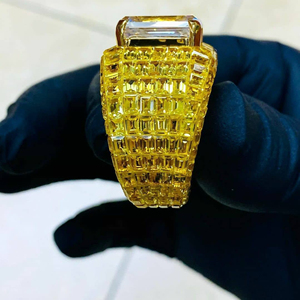 Anillo de Plata de Ley 925 de Alta Calidad con Certificado IGI, Personalizado con Moissanita VVS, para Hombre, Estilo Hip Hop, Regalo para Bodas y Fiestas - Product Image 2