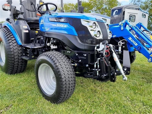 Tractor de ruedas SOILS H26 de 25HP 4WD azul con cargador frontal y accesorio trasero - Product Image 4