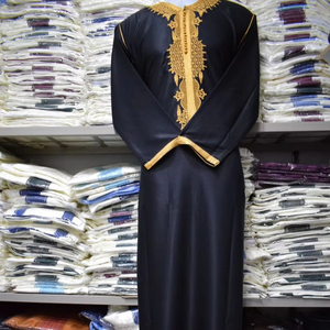 Túnicas Marroquíes Personalizadas ODM para Hombre, Estilo Casual de Verano, Listas para Usar, Largo hasta el Tobillo, Cuello Jubba, Transpirables, de Viscosa, para Otoño - Product Image 3