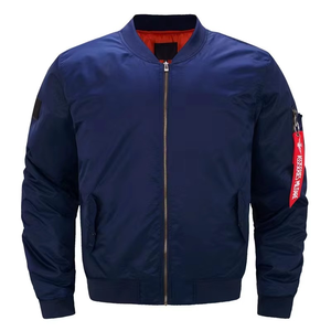 Vente en gros OEM – Blouson bomber homme style américain, entièrement zippé, vierge, grandes tailles - Product Image 6