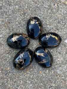 Turquesa Negra Natural de Alta Calidad, Cobre Mohave, Cabujón Ovalado de 10x14mm, Piedra Preciosa Suelta con Reverso Plano para Joyería, para Anillos - Product Image 6