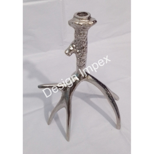 Bougeoir fait à la main par conception Impex nouvelle conception en fonte d'aluminium base de bois de cerf bougeoir objet décoratif pour table - Product Image 5