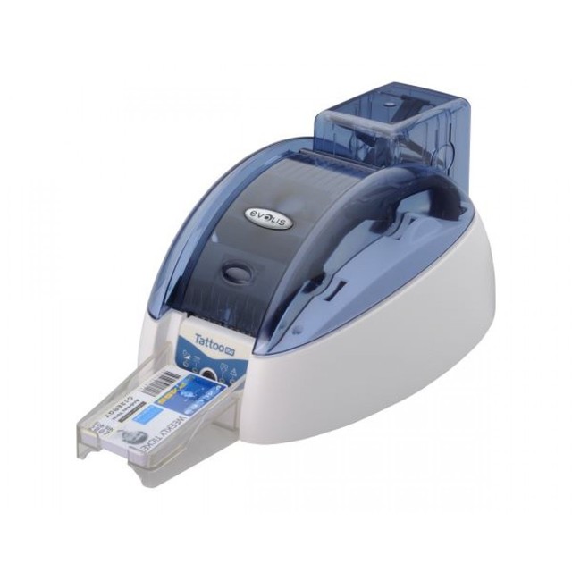 Evolis Tattoo RW Compact 300 DPI Thermal Printer for Rewritable Plastic IDs Name Tags Custom Customer Cards Stock 2-Year