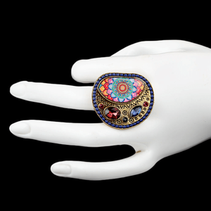 Bague fantaisie pour femme - Dorée - Violette - Product Image 3