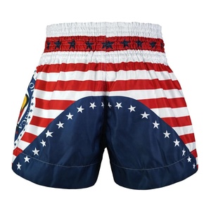 Short de Muay Thai OEM Design du drapeau américain Short extensible MMA Kick Boxing Entraînement au combat Short de sport d'art martial - Product Image 4